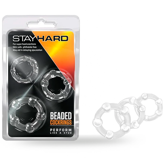 Anillos Stayhard beaded 3 clear