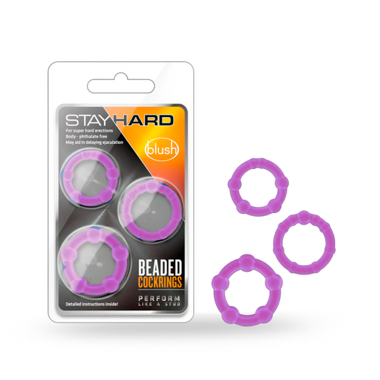 Anillos Stayhard beaded 3 purple