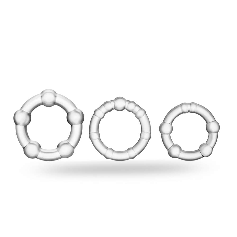 Anillos Stayhard beaded 3 clear