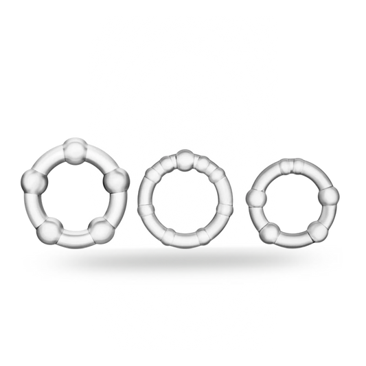 Anillos Stayhard beaded 3 clear