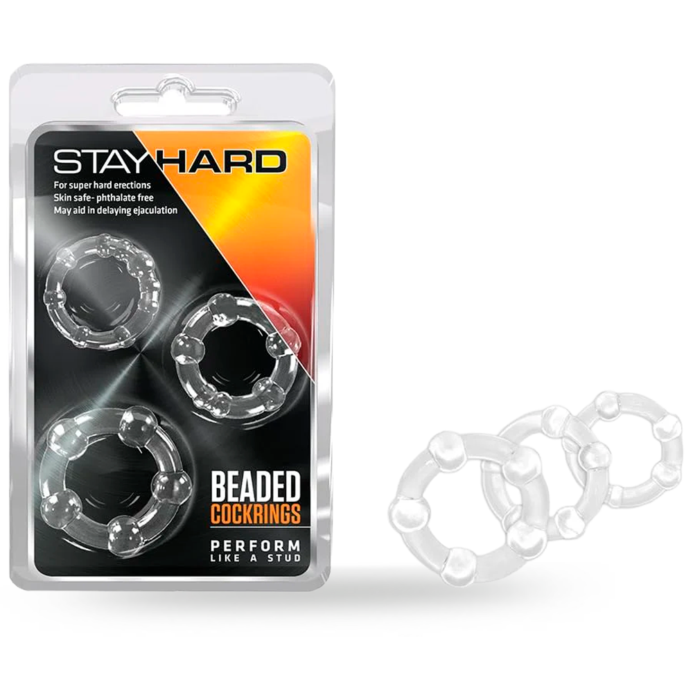 Anillos Stayhard beaded 3 clear