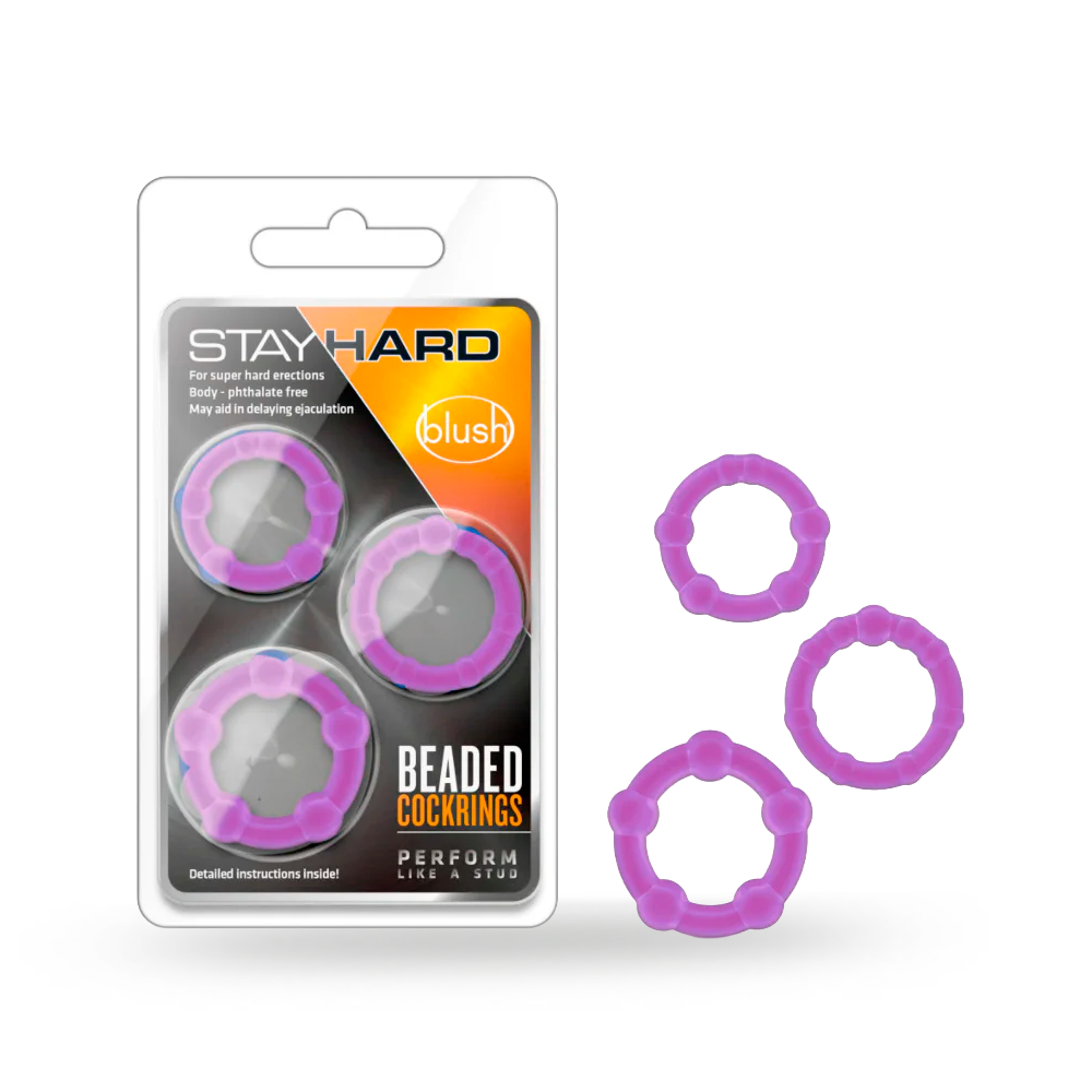 Anillos Stayhard beaded 3 purple