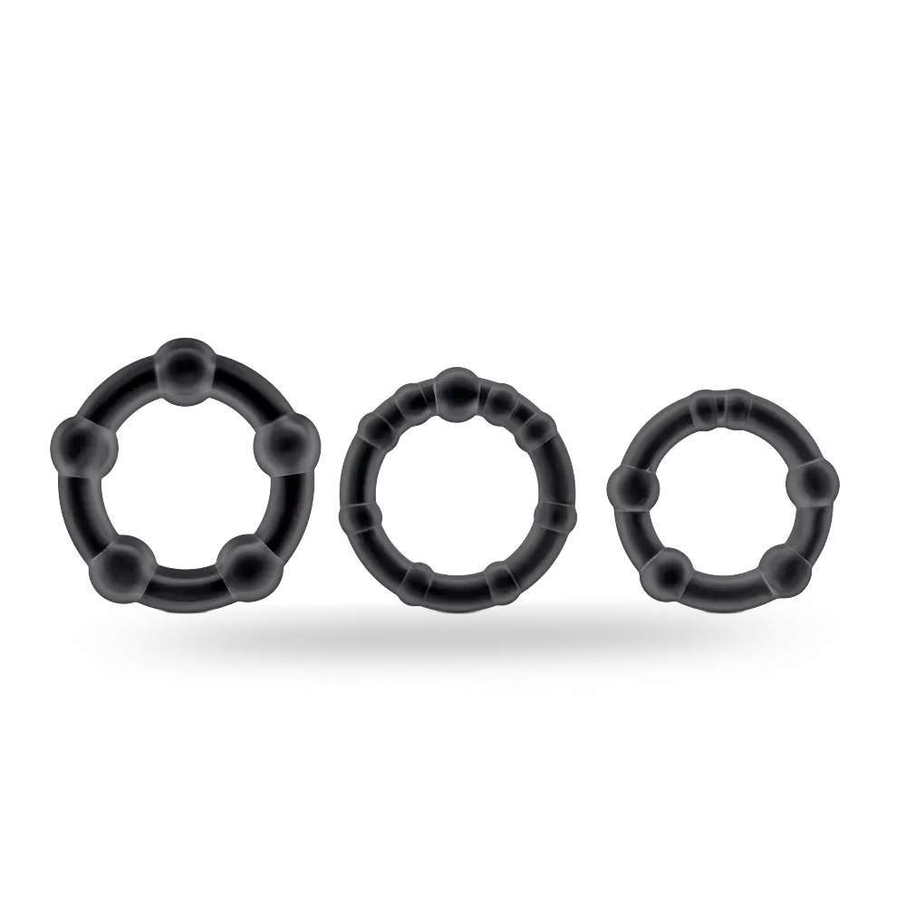 Anillos stayhard beaded 3 black