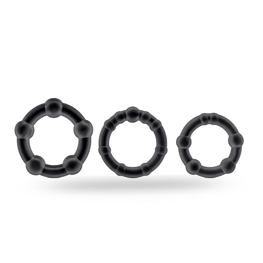 Anillos stayhard beaded 3 black