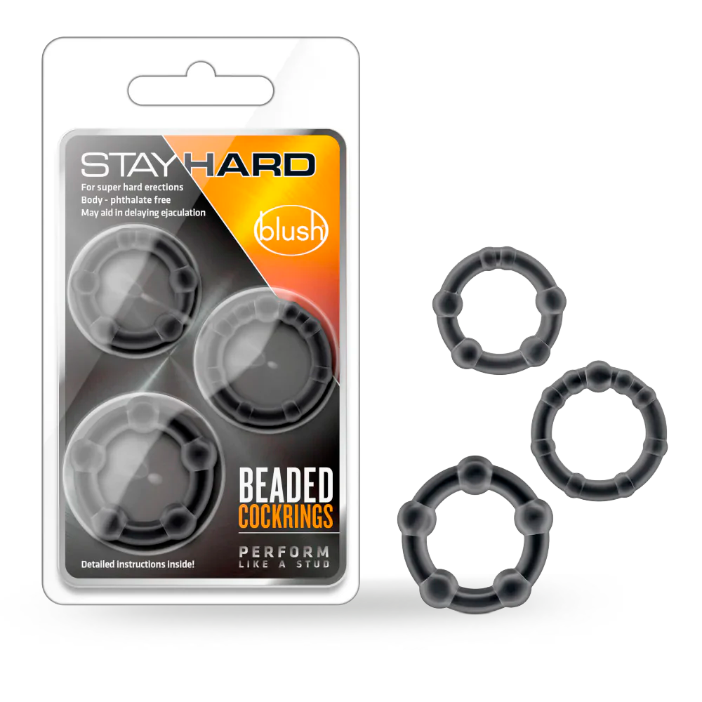 Anillos stayhard beaded 3 black