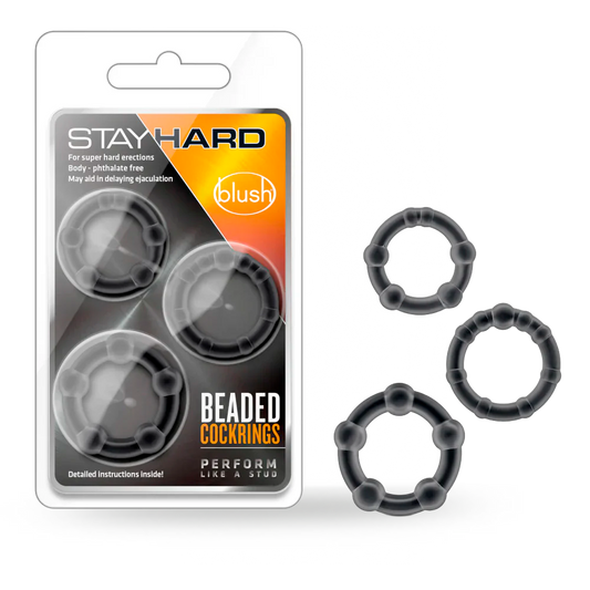 Anillos stayhard beaded 3 black